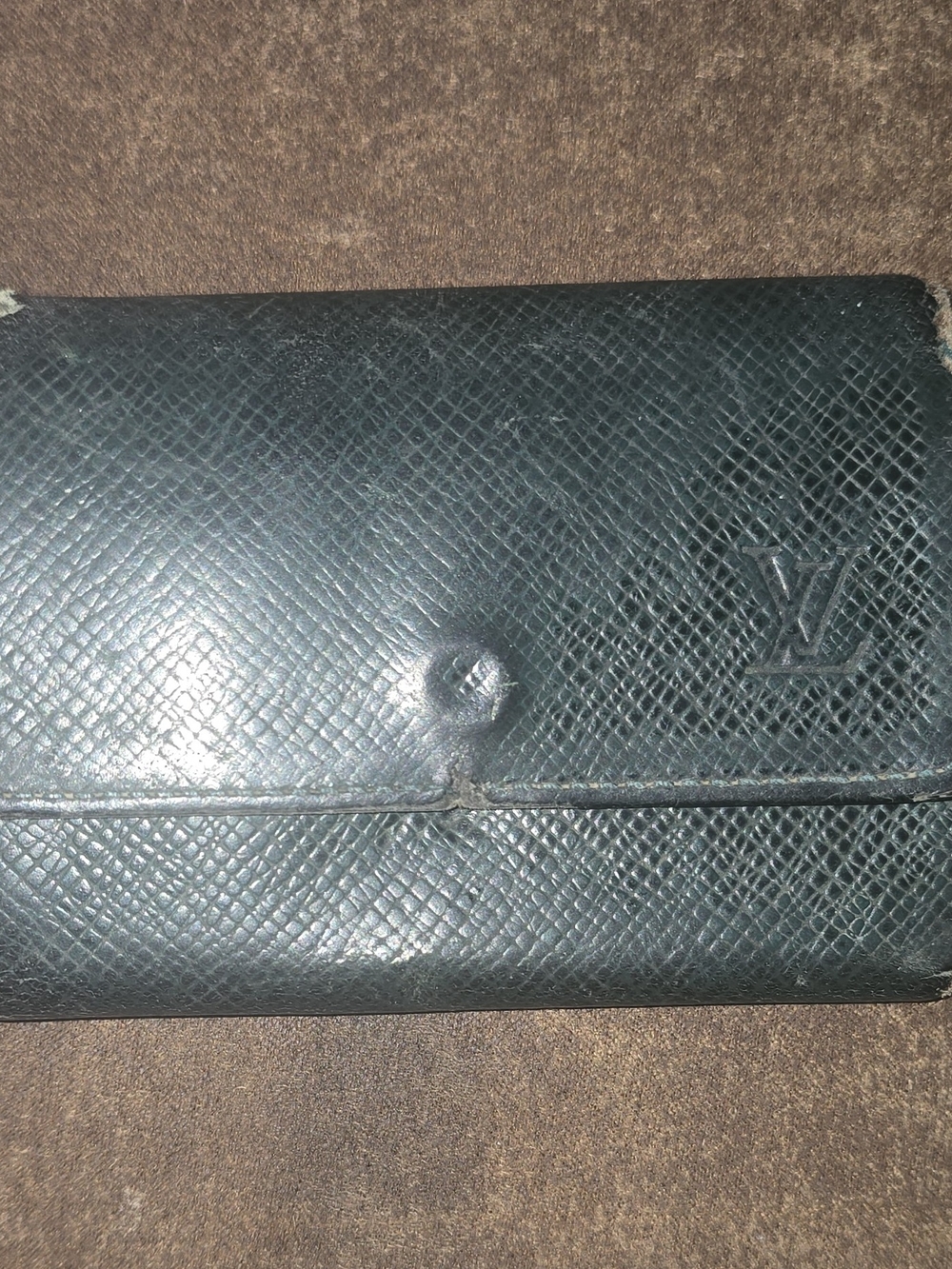 Used Louis Vuitton Black Leather Key Case Logo Accent CA0061